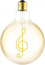 LED Globe lamp Amber - Muzieknoot | 125mm | 4.5 Watt | 1800K - Extra warm wit