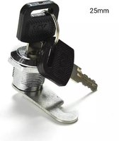 Cilinder Locker slot - 25mm | Brievenbus slot - Meubel slot - Lade slot - 2 sleutels