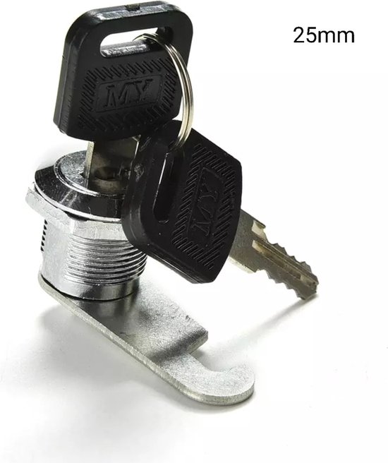 Cilinder Locker slot - 25mm | Brievenbus slot - Meubel slot - Lade slot - 2  sleutels | bol.com