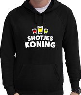 Apres ski hoodie Shotjes Koning zwart  heren - Wintersport capuchon sweater - Foute apres ski outfit/ kleding L