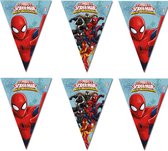 4x stuks spiderman Warriors thema vlaggenlijn 2.3 meter - Feestartikelen/versiering - Verjaardag feestje
