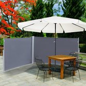 Nancy's Quam Bank Dubbelzijdige Luifel Privacy Screen - Grijs - Poyester, Metaal - 236,22 cm x cm x 70,86 cm