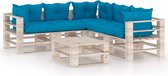 Decoways - 6-delige Loungeset met kussens pallet grenenhout