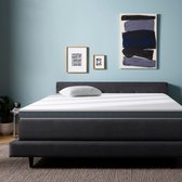 Cooling Gel Memory Foam Matras Topper -Ergonomische Bed Matras Mat -Verwijderbare Hypoallergene -Helpen slapen -Wit Bruin-79X63X3 inch