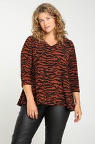 Paprika Dames Tuniek in tricot met een zebraprint - T-shirt - Maat 52