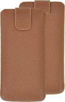 Hoesje Samsung Galaxy A31 - Echt Leer - insteek hoesje cover Geribbeld Bruin