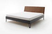 Boston metalen bed hoofdeinde ruitmotief 180x200 cm