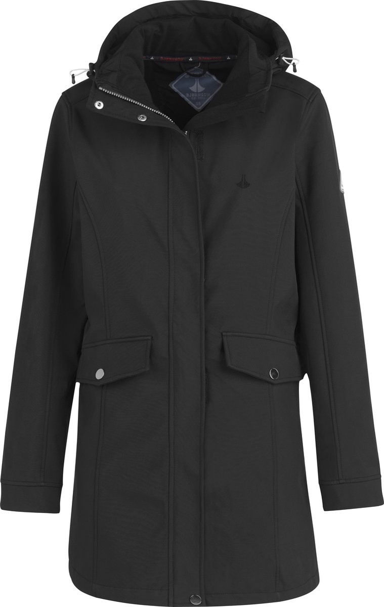 BJØRNSON Ylva Softshell Parka Tussenjas Winddicht Dames Zwart