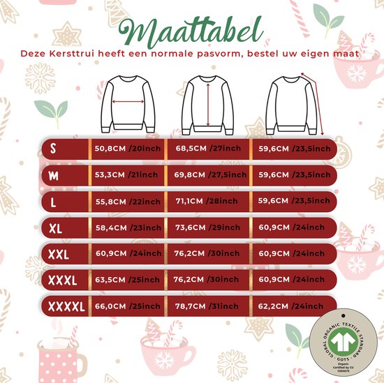 Pull de Noël laid femmes et hommes - Pull de Noël "Rudolf avec écharpe" - 100 % Katoen biologique - Pull de Noël hommes et femmes taille XL