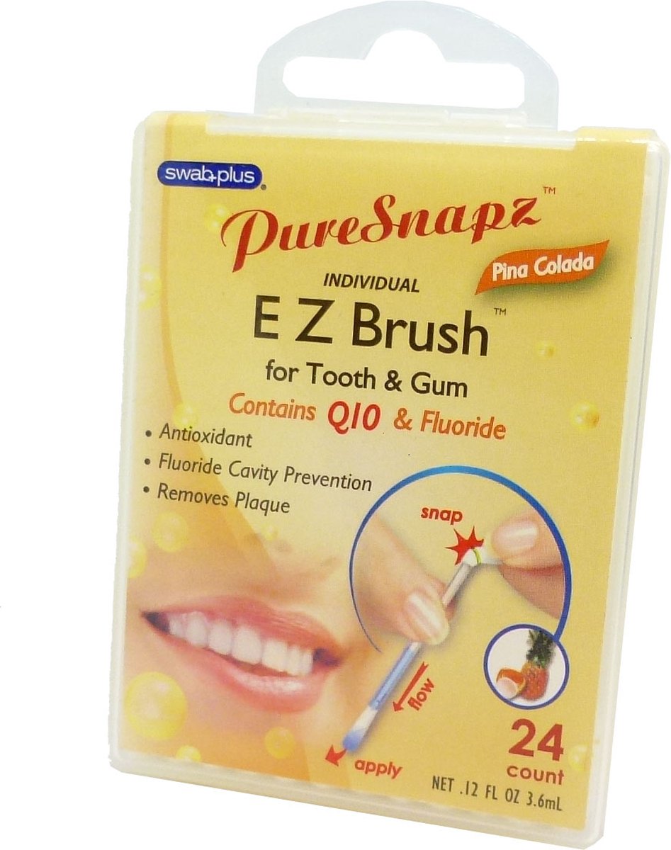 SwabPlus Pure Snapz EZ Brush Pina Colada Tandenborstel tandplak reiniging fluoride