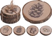 Excellent Houseware Onderzetterset boomstam 4-delig