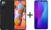 iParadise Samsung A41 Hoesje - Samsung galaxy A41 hoesje zwart siliconen case hoes cover hoesjes - 1x Samsung A41 screenprotector