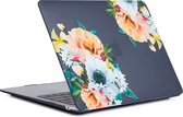 MacBook Pro Hardcover - 13 Inch Case - Hardcase Shock Proof Hoes A1706/A1708/A1989/A2251/A2289/A2338 2020/2021 (M1) Cover - Black/Flower