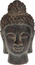 Boeddha beeld terra cotta - Grijs - 17x30.5cm