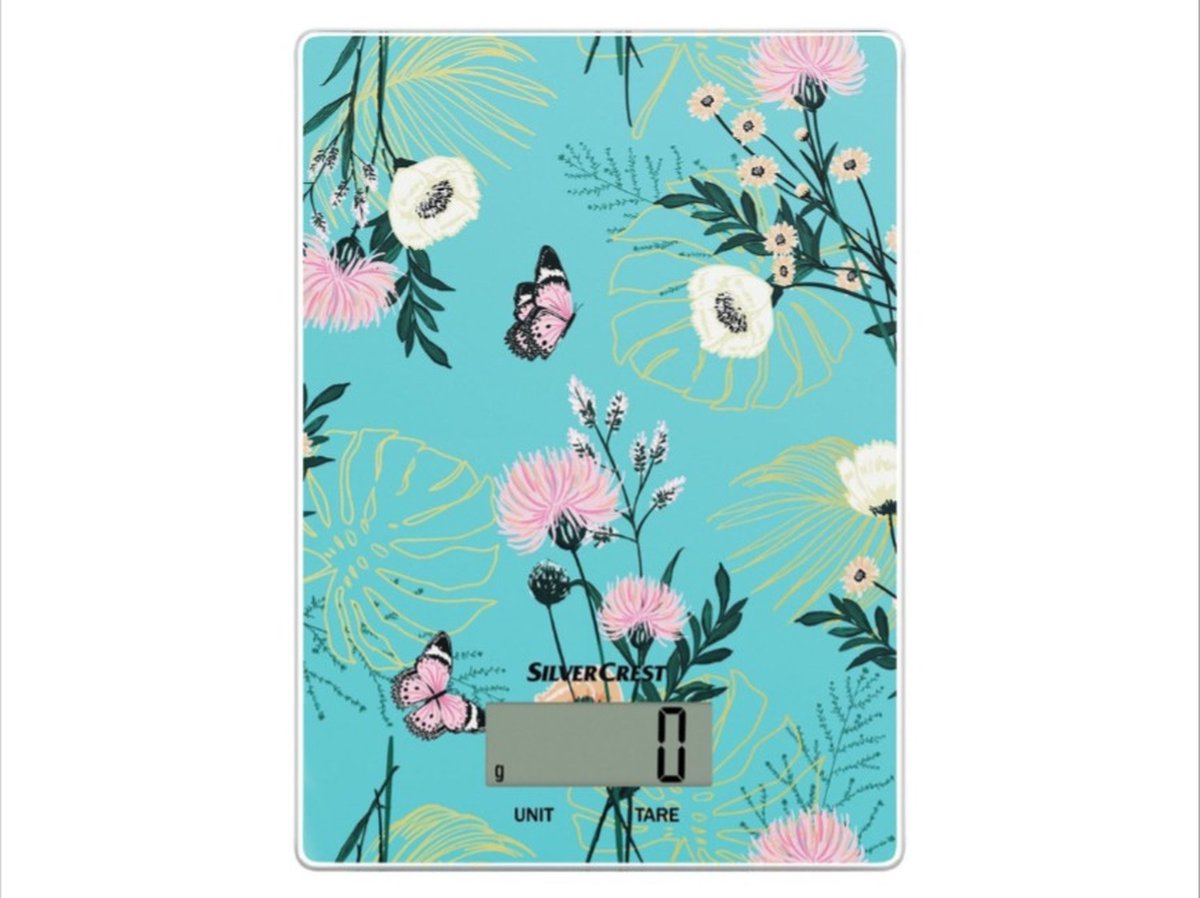 Bol.com SILVERCREST®  Keukenweegschaal Mint met bloemen - Nauwkeurig tot 5 kg aanbieding