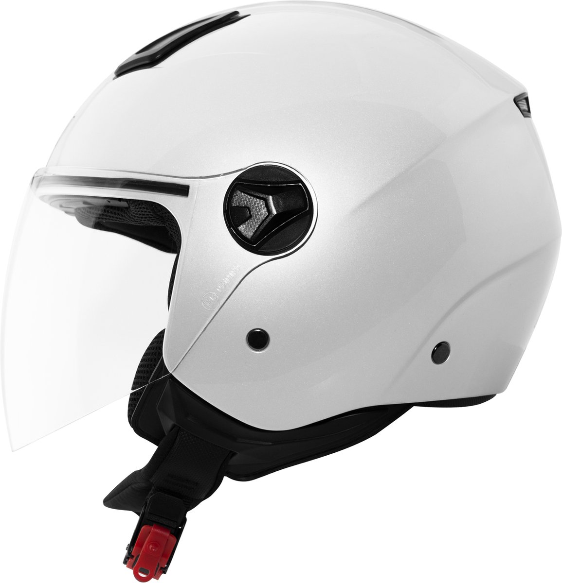 CMS DJET PLAIN ARTIC WHITE Motorhelm scooterhelm brommerhelm