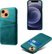 Apple iPhone 13 Mini Back Cover | Pu Leren Telefoonhoesje | Wallet | Groen