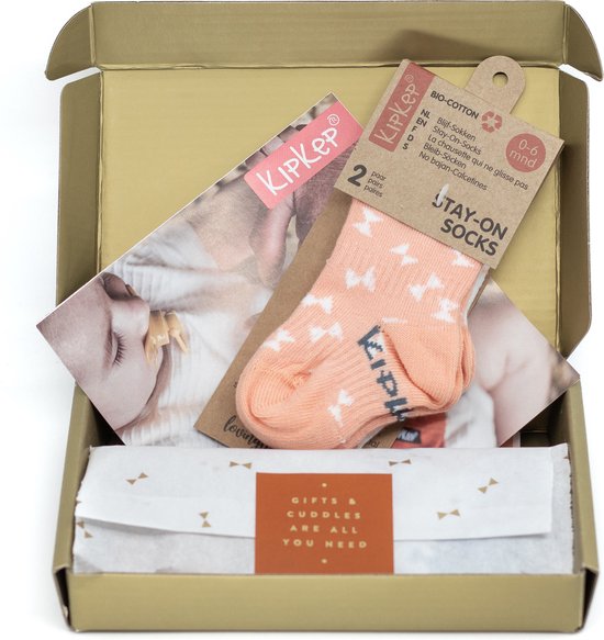 KipKep - Chaussettes Stay - 0-6 mois - Party Pink - emballage cadeau -  chaussettes