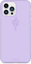 FOONCASE Coque iPhone 13 Pro Max TPU Soft Case - Couverture arrière - Coque de téléphone lilas avec fleurs sauvages - PastelBloom