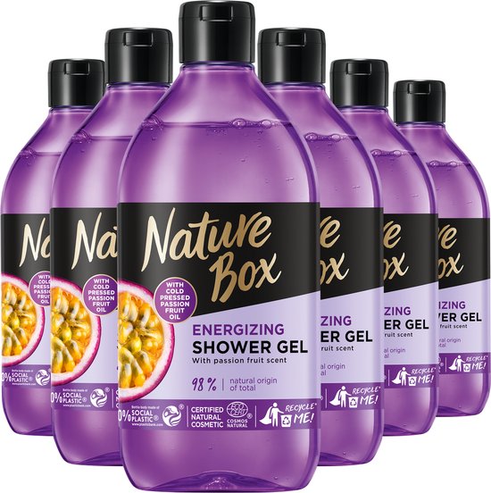 Nature Box Passion Fruit Shower Gel 6x 385 ml - Grootverpakking