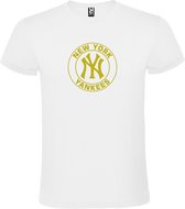 Wit T-Shirt met “ New York Yankees “ logo Goud Size XXXL