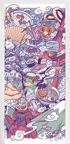 Deursticker tekening Japanse cultuur - 90x215 cm - Deurposter