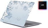 Laptophoes - Geschikt voor MacBook Air 13 inch Hoes - Case Voor Air M1 2020 (A2337) - Sneeuwvlokken