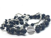 Bee on the Loose armbanden set Farid - 4x armband - heren - lavakralen - 24cm - handmade