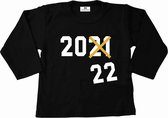 Shirt met tekst oudjaar-nieuwjaar-2022-2023-T-shirt zwart nieuwjaar kind-Maat 110/116