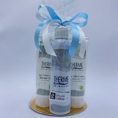 Cadeau voor vrouw Therme Zen White Lotus foaming shower gel Therme zen white lotus shower satin Therme scrub en douche spons - Geschenkset vrouwen - Therme geschenkset - verjaardag