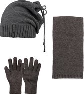 SUYUTTI Heren 3-Delig Winter Set | Muts met Fleecevoering - Sjaal - Handschoenen | Cool-02 (K2203-05)