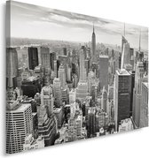 Trend24 - Canvas Schilderij - New York - Schilderijen - Steden - 90x60x2 cm - Zwart
