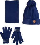 Kitti 3-Delig Winter Set | Muts met Fleecevoering - Sjaal - Handschoenen | 9-15 Jaar Jongens | Anker-01 (K2180-07)