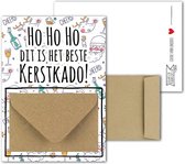 Geldkaart met mini Envelopje -> Kerst - No: 05 (HoHoHo dit is het Beste KerstKado - Cheers, Champagne, glazen, drank) - LeuksteKaartjes.nl by xMar