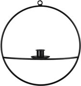 Oneiro’s Luxe kandelaar CALL Hanging Black - Ø20 cm - kaarsenhouder - waxinelichthouder - decoratie – woonaccessoires – wonen -decoratie – kaarsen – metaal - hout
