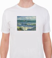 Zeegezicht op Les Saintes-Maries-de-la-Mer van Vincent van Gogh T-shirt