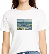 Zeegezicht op Les Saintes-Maries-de-la-Mer van Vincent van Gogh T-shirt
