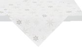 Kerst Tafelkleed - Topkleed - dekservet zilver ster - 84 x 84