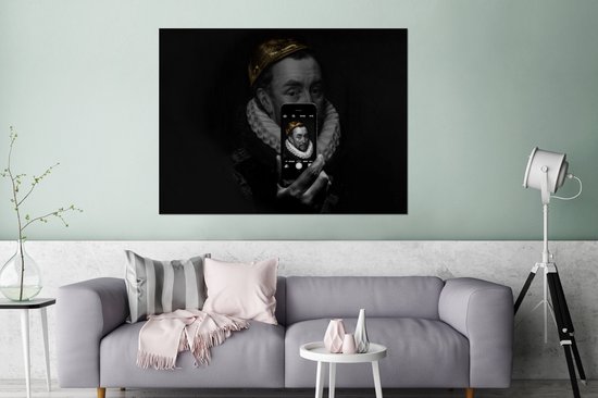 Décoration murale Métal - Peinture Aluminium Industriel - Willem van Oranje - Adriaen Thomasz - Selfie - 160x120 cm - Dibond - Photo sur aluminium - Décoration murale industrielle - Pour le salon/chambre