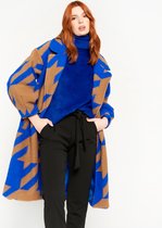 LolaLiza "Lange jas met etnische print " - Blue - Maat M