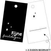 Cadeaulabel Fijne Feestdagen | Kado label kerst | Fijne Feestdagen | Cadeaulabel zwart wit | Label 40x70mm |