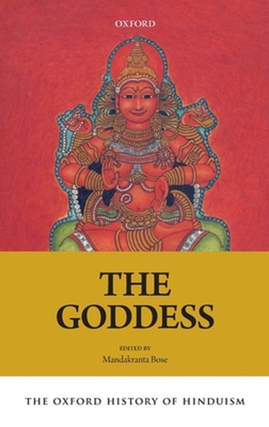 Boekhoes met een afbeelding van de godin op een rode achtergrond, met de tekst "THE GODDESS" en "THE OXFORD HISTORY OF HINDUISM"