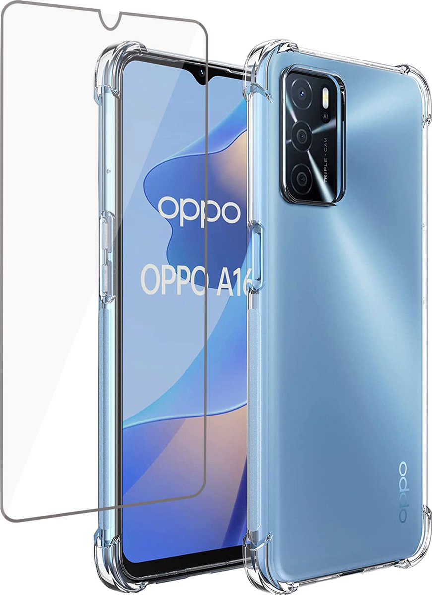 Hoesje geschikt voor Oppo A16/A16s Transparant Case + Screenprotector