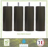 Set van 4 grijs-antraciet cilindrische bedpoten - Ø 5,4 cm - H 14,5 cm