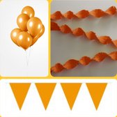 2 aruks Vlaggenlijn Oranje & 20 Ballonnen Oranje & 1 Draaiguirlande Oranje, Nederland, Sporten,  Themafeest, Verjaardag, koningsdag, Nederlands Elftal, Voetbal