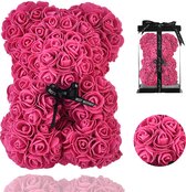 ZeyMem | Rozen Teddybeer Incl. Gift Box | 25 cm |Rozen Beer | Donker Roze