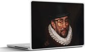 Laptop sticker - 17.3 inch - Willem van Oranje - Adriaen Thomasz - Bril