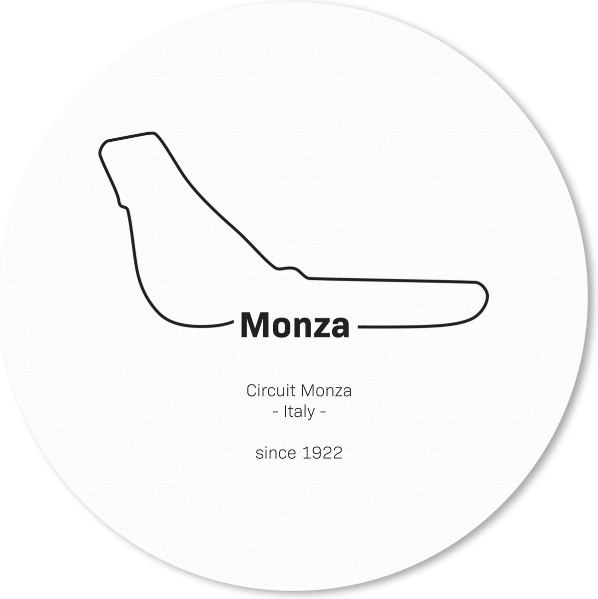 Muismat - Mousepad - Rond - Monza - Formule 1 - Circuit - 30x30 cm - Ronde muismat - Cadeau voor man
