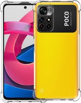 Hoesje voor Poco M4 Pro - Xiaomi Poco M4 Pro Siliconen Shock Proof Case met Versterkte rand - Compatibel met Poco M4 Pro Screenprotector - Transparant Gel TPU Backcover Hoes