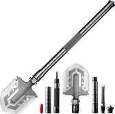 YuanToose Militaire Schop - Survival Tool - Opvouwbaar - 67 cm - Multifunctioneel - Ideaal voor Buiten - Bijl / Schoffel / Schep - Zilver/Zwart